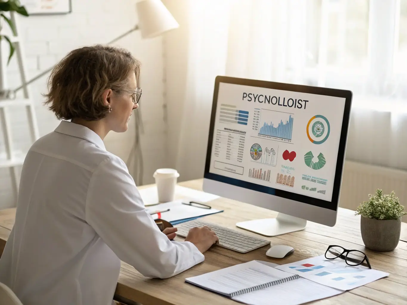 A professional conducting a psychological evaluation, carefully reviewing test results and observations to provide accurate and insightful assessments.