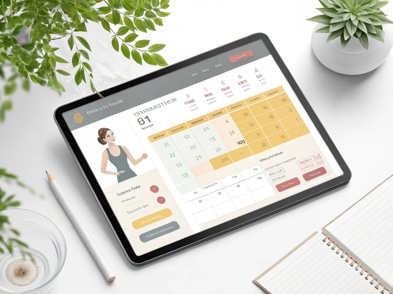 A calendar with highlighted dates and times, symbolizing the flexible scheduling options available for both in-home and online mental health services.